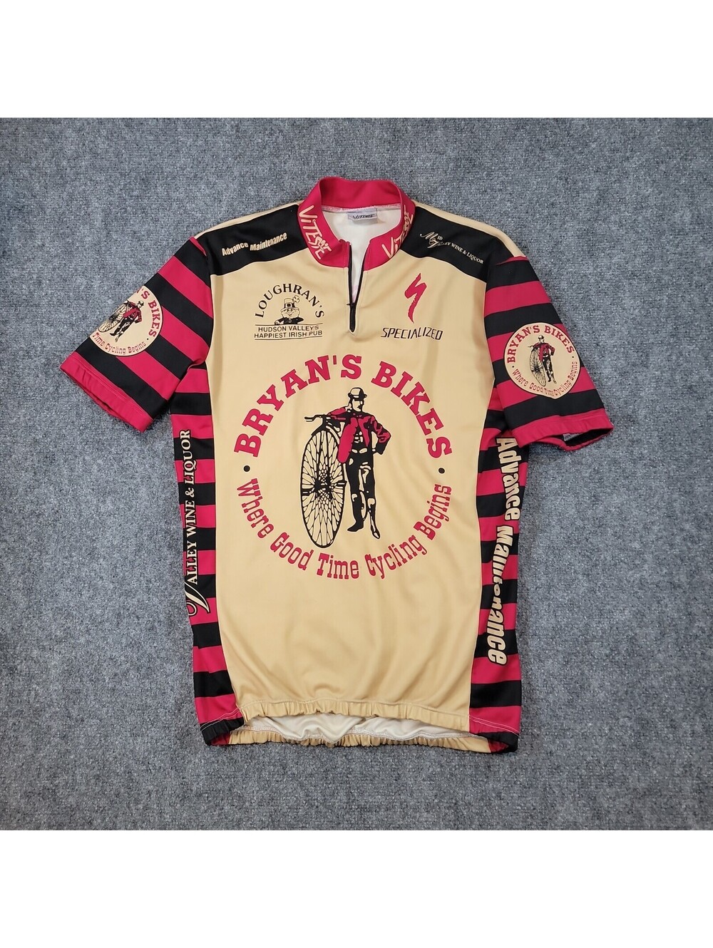 Vintage Vitesse Bryans Bikes Cycling Jersey Mens XXL Specialized Promotional 495
